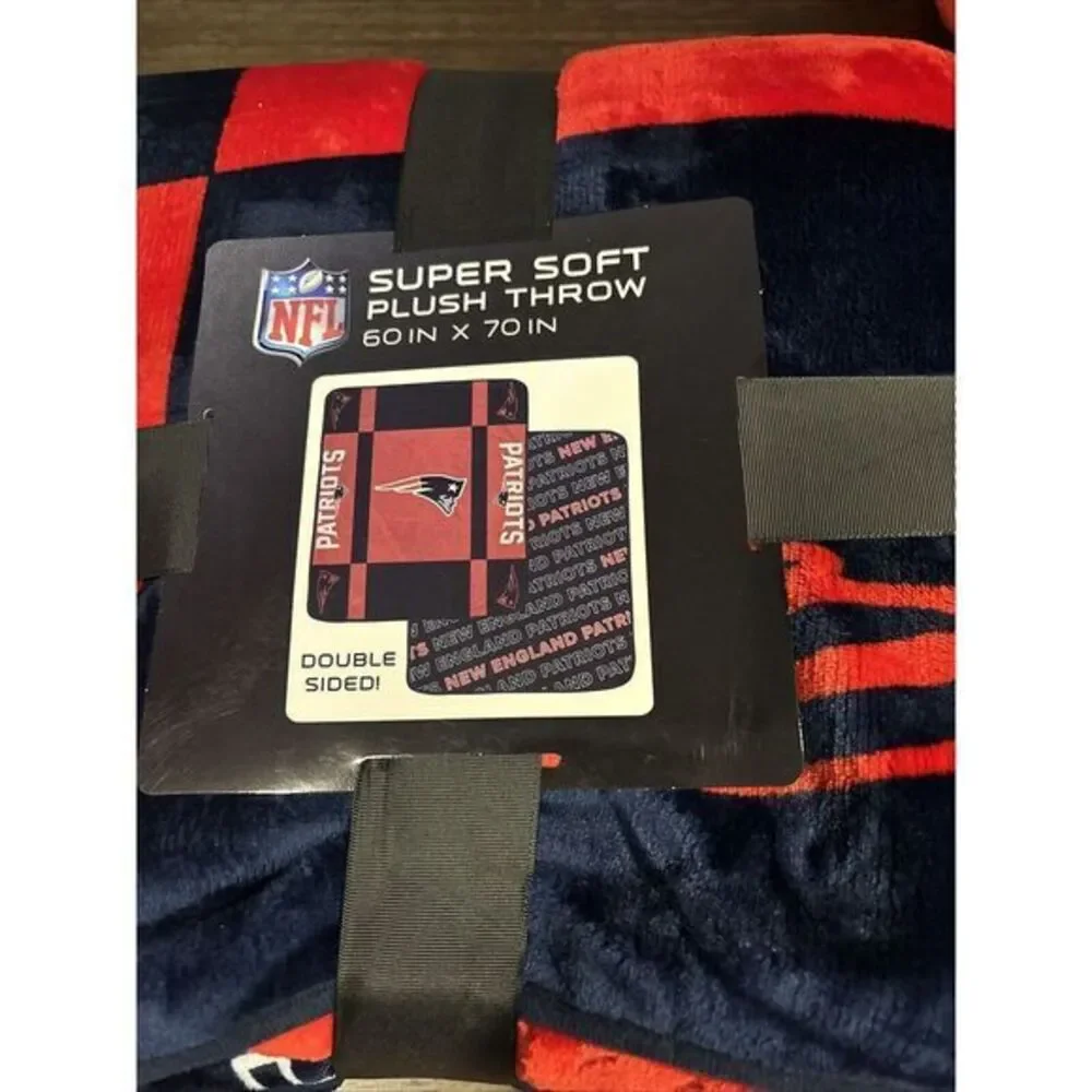 NFL New England Patriots Super Soft Plush Throw Blanket‎ Double Sided 60